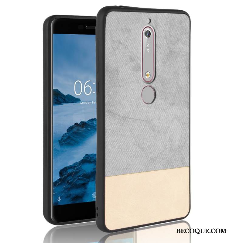 Kuori Nokia 6.1 Nahka Puhelimen Kuoret Punainen, Kotelo Nokia 6.1 Laukut Värisävyt Cowboy