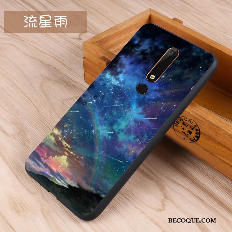 Kuori Nokia 6.1 Pehmeä Neste Murtumaton Sininen, Kotelo Nokia 6.1 Silikoni Pesty Suede Puhelimen Kuoret