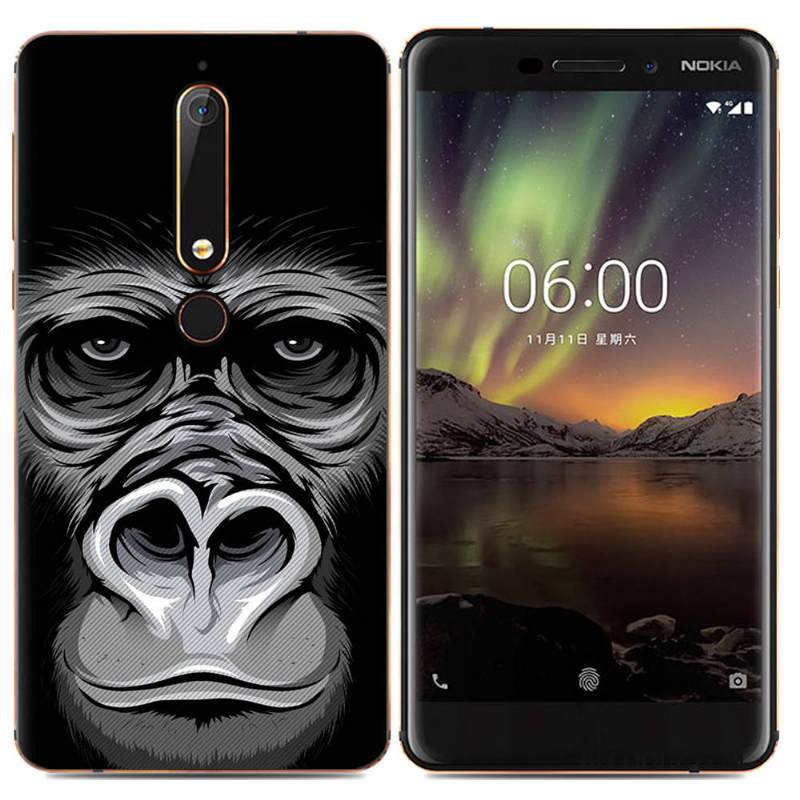 Kuori Nokia 6.1 Pehmeä Neste Trendi Puhelimen Kuoret, Kotelo Nokia 6.1 Suojaus Yksinkertainen