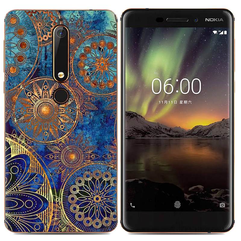 Kuori Nokia 6.1 Pehmeä Neste Trendi Puhelimen Kuoret, Kotelo Nokia 6.1 Suojaus Yksinkertainen