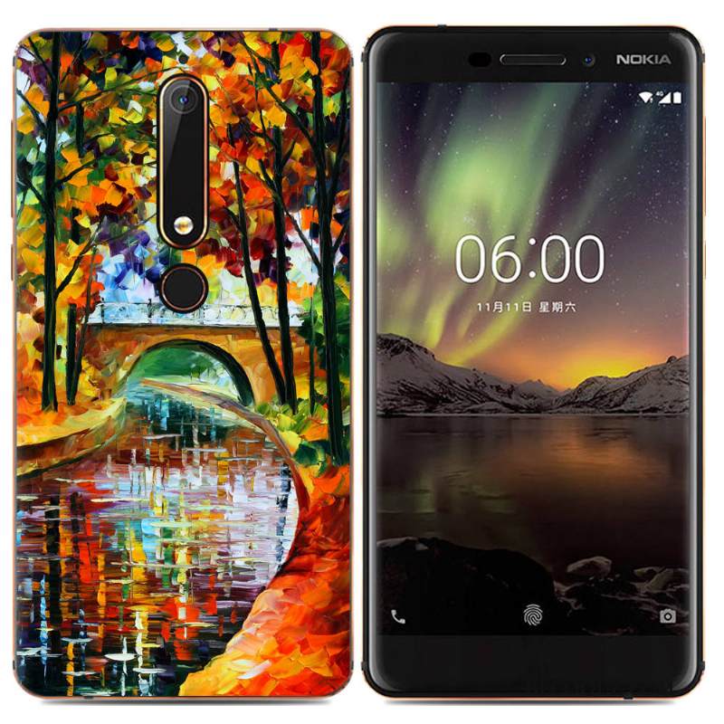 Kuori Nokia 6.1 Pehmeä Neste Trendi Puhelimen Kuoret, Kotelo Nokia 6.1 Suojaus Yksinkertainen