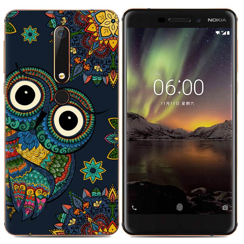 Kuori Nokia 6.1 Pehmeä Neste Trendi Puhelimen Kuoret, Kotelo Nokia 6.1 Suojaus Yksinkertainen