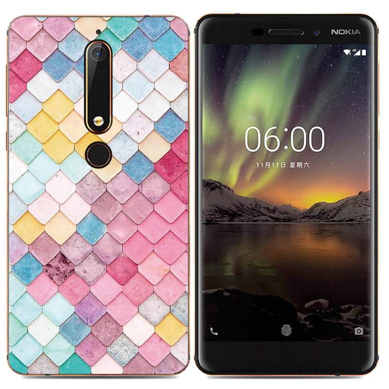 Kuori Nokia 6.1 Pehmeä Neste Trendi Puhelimen Kuoret, Kotelo Nokia 6.1 Suojaus Yksinkertainen
