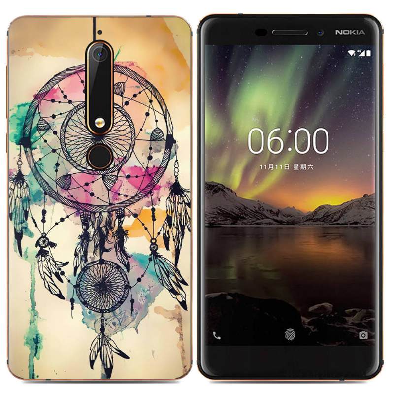 Kuori Nokia 6.1 Pehmeä Neste Trendi Puhelimen Kuoret, Kotelo Nokia 6.1 Suojaus Yksinkertainen