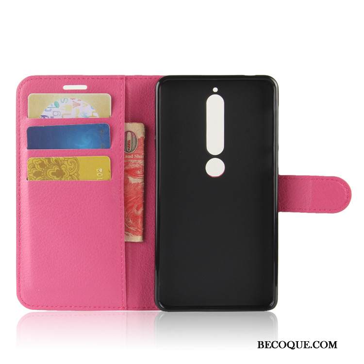 Kuori Nokia 6.1 Tuki Musta Kortti, Kotelo Nokia 6.1 Nahka