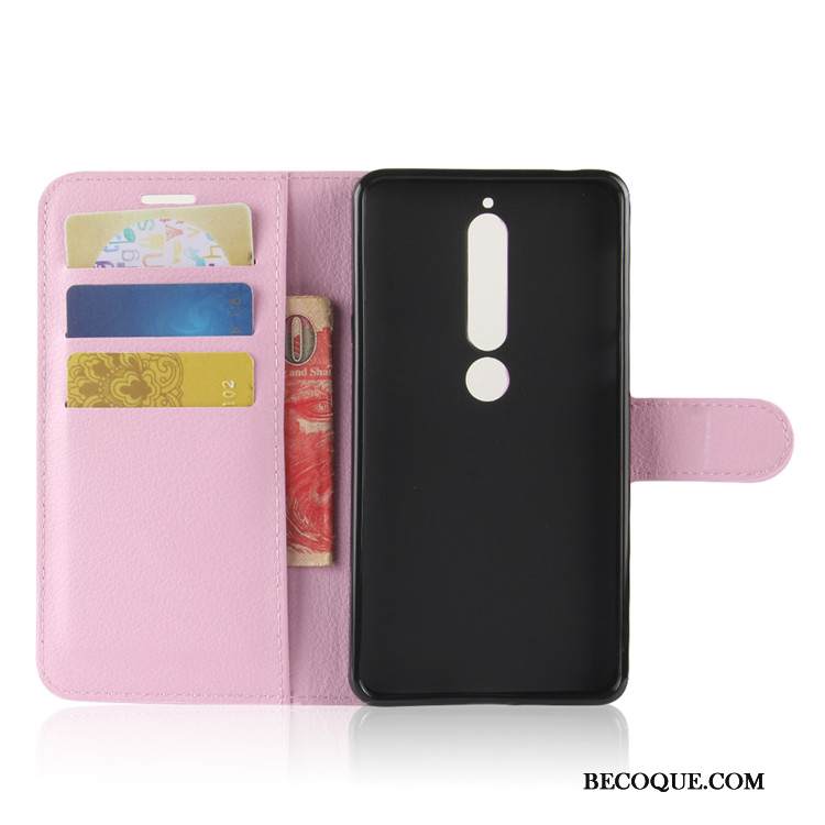 Kuori Nokia 6.1 Tuki Musta Kortti, Kotelo Nokia 6.1 Nahka