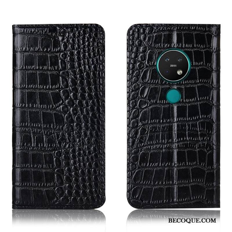 Kuori Nokia 6.2 Nahka Kukkakuvio Puhelimen Kuoret, Kotelo Nokia 6.2 Laukut Murtumaton Sininen