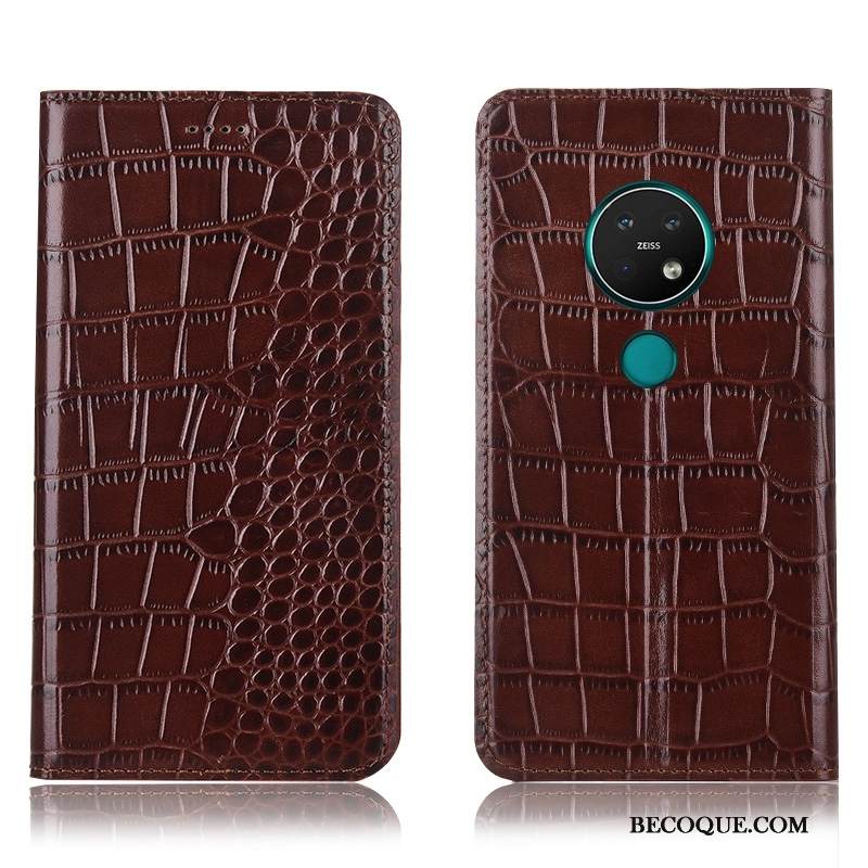 Kuori Nokia 6.2 Nahka Kukkakuvio Puhelimen Kuoret, Kotelo Nokia 6.2 Laukut Murtumaton Sininen