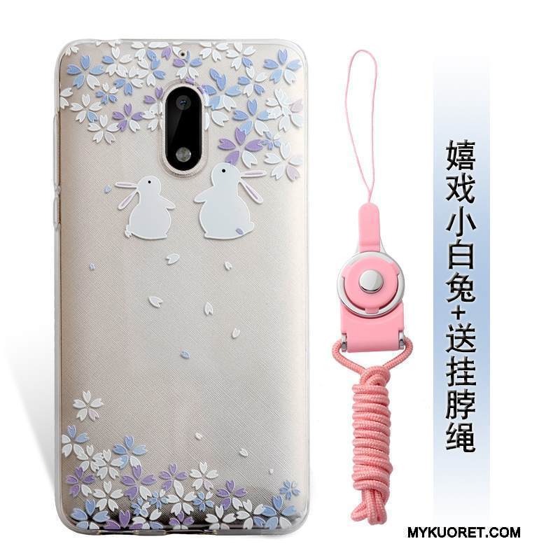 Kuori Nokia 6 Kohokuviointi Puhelimen Kuoret Murtumaton, Kotelo Nokia 6 Laukut Sininen Ripustettavat Koristeet