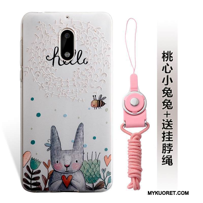 Kuori Nokia 6 Kohokuviointi Puhelimen Kuoret Murtumaton, Kotelo Nokia 6 Laukut Sininen Ripustettavat Koristeet