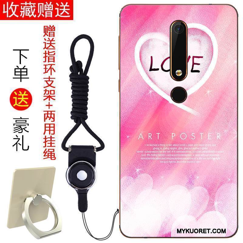 Kuori Nokia 6 Laukut Jauhe Puhelimen Kuoret, Kotelo Nokia 6 Pehmeä Neste Murtumaton Punainen