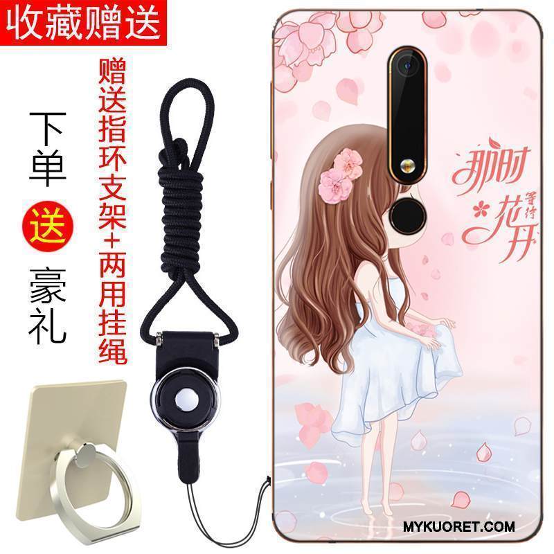 Kuori Nokia 6 Laukut Jauhe Puhelimen Kuoret, Kotelo Nokia 6 Pehmeä Neste Murtumaton Punainen