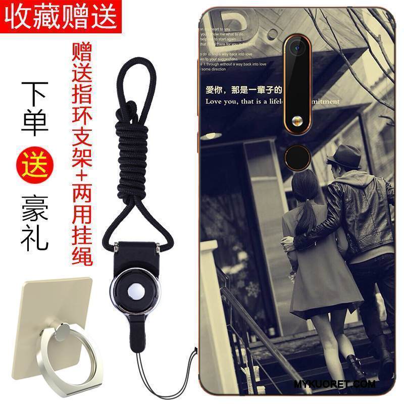 Kuori Nokia 6 Laukut Jauhe Puhelimen Kuoret, Kotelo Nokia 6 Pehmeä Neste Murtumaton Punainen