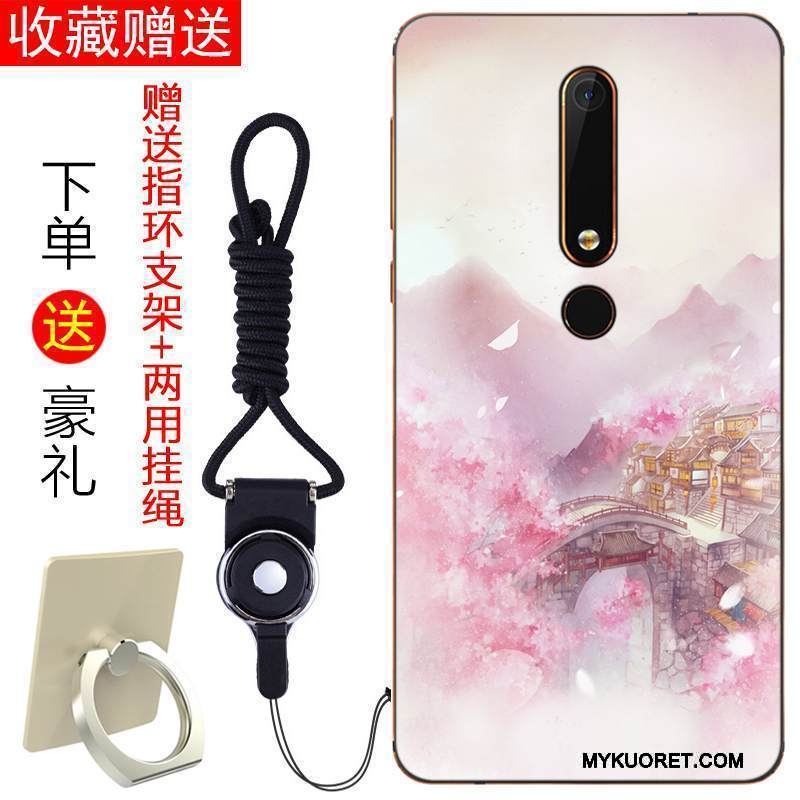 Kuori Nokia 6 Laukut Jauhe Puhelimen Kuoret, Kotelo Nokia 6 Pehmeä Neste Murtumaton Punainen