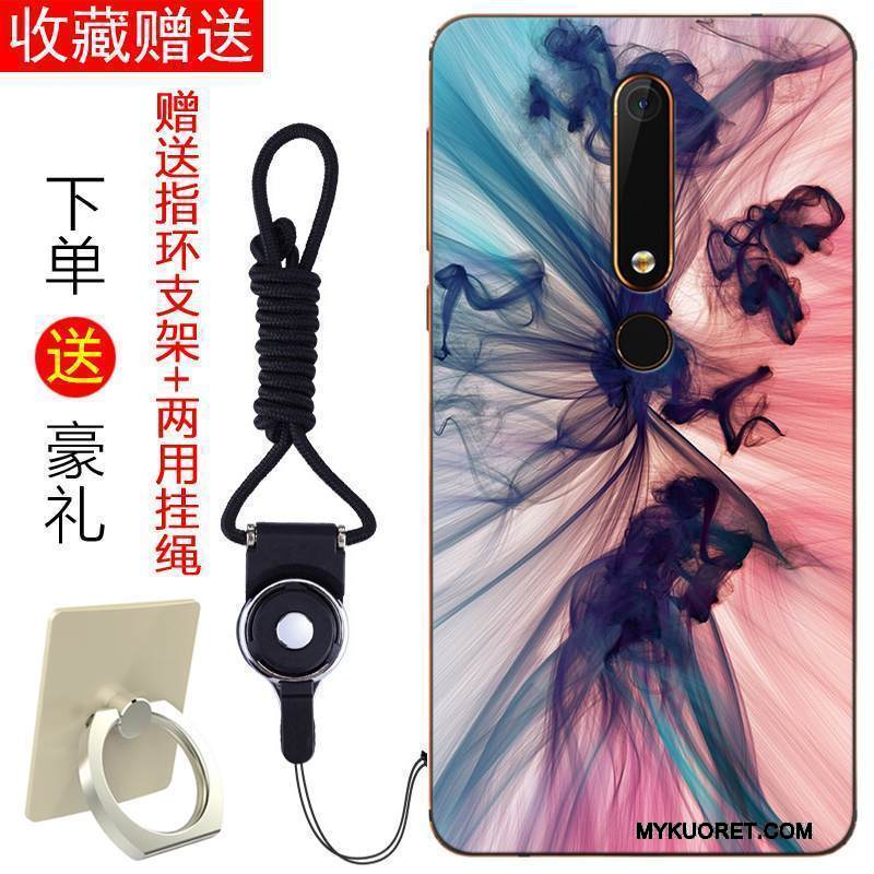 Kuori Nokia 6 Laukut Jauhe Puhelimen Kuoret, Kotelo Nokia 6 Pehmeä Neste Murtumaton Punainen