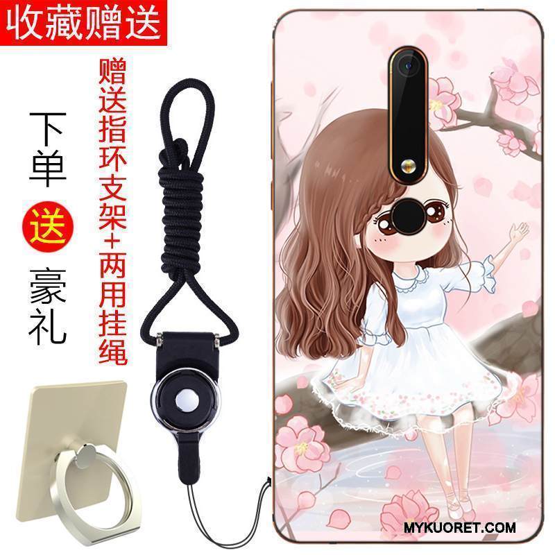 Kuori Nokia 6 Laukut Jauhe Puhelimen Kuoret, Kotelo Nokia 6 Pehmeä Neste Murtumaton Punainen