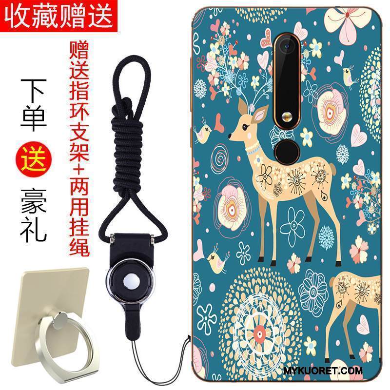 Kuori Nokia 6 Laukut Jauhe Puhelimen Kuoret, Kotelo Nokia 6 Pehmeä Neste Murtumaton Punainen