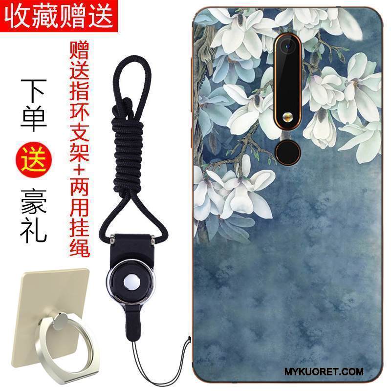 Kuori Nokia 6 Laukut Jauhe Puhelimen Kuoret, Kotelo Nokia 6 Pehmeä Neste Murtumaton Punainen