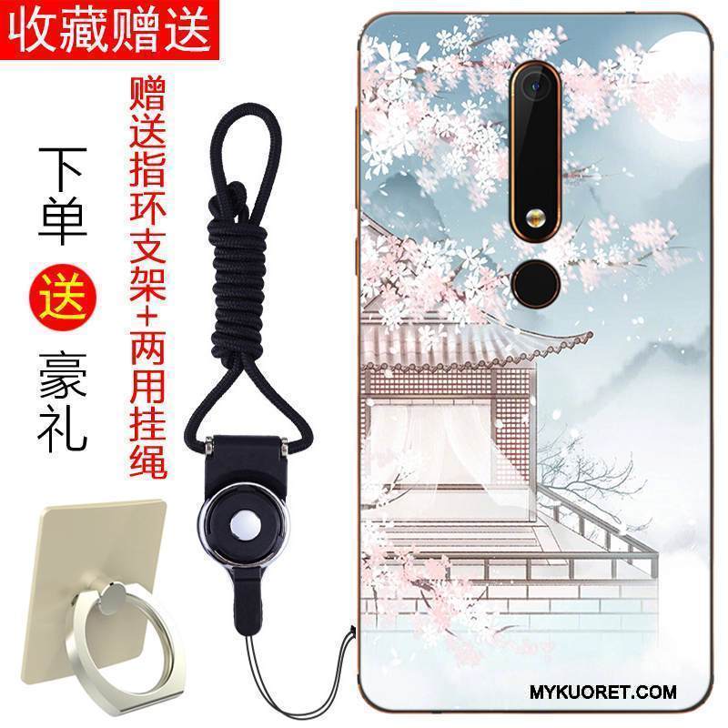 Kuori Nokia 6 Laukut Jauhe Puhelimen Kuoret, Kotelo Nokia 6 Pehmeä Neste Murtumaton Punainen