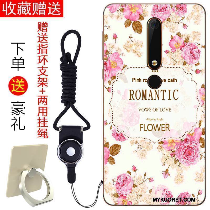 Kuori Nokia 6 Laukut Jauhe Puhelimen Kuoret, Kotelo Nokia 6 Pehmeä Neste Murtumaton Punainen