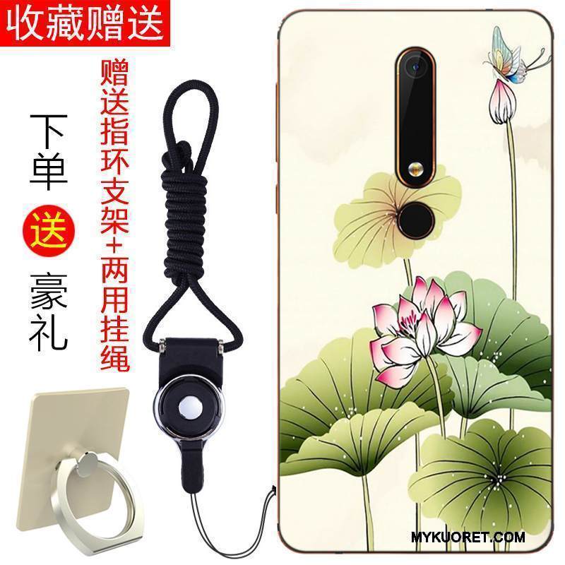 Kuori Nokia 6 Laukut Jauhe Puhelimen Kuoret, Kotelo Nokia 6 Pehmeä Neste Murtumaton Punainen