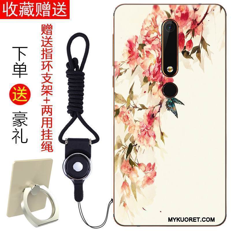 Kuori Nokia 6 Laukut Jauhe Puhelimen Kuoret, Kotelo Nokia 6 Pehmeä Neste Murtumaton Punainen