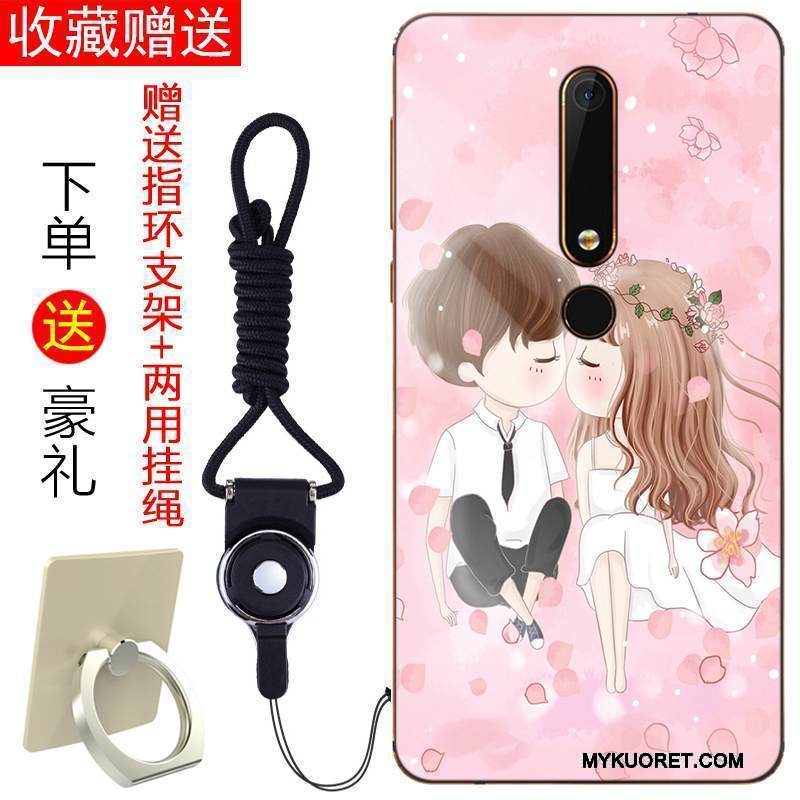 Kuori Nokia 6 Laukut Jauhe Puhelimen Kuoret, Kotelo Nokia 6 Pehmeä Neste Murtumaton Punainen