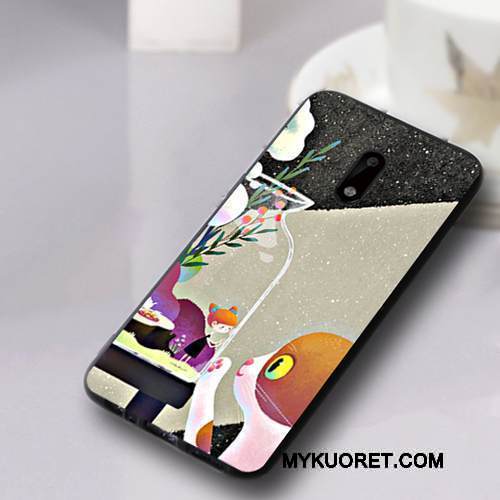 Kuori Nokia 6 Laukut Murtumaton Pesty Suede, Kotelo Nokia 6 Pehmeä Neste Puhelimen Kuoret Sininen