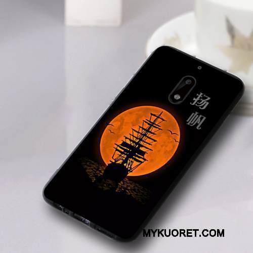 Kuori Nokia 6 Laukut Murtumaton Pesty Suede, Kotelo Nokia 6 Pehmeä Neste Puhelimen Kuoret Sininen