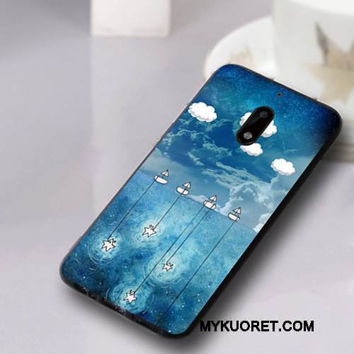 Kuori Nokia 6 Laukut Murtumaton Pesty Suede, Kotelo Nokia 6 Pehmeä Neste Puhelimen Kuoret Sininen