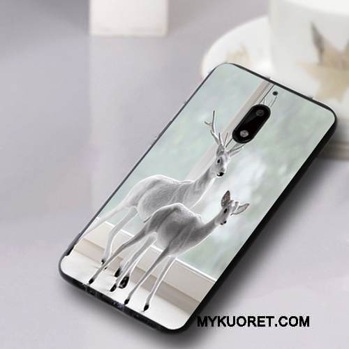 Kuori Nokia 6 Laukut Murtumaton Pesty Suede, Kotelo Nokia 6 Pehmeä Neste Puhelimen Kuoret Sininen