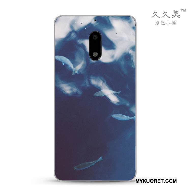 Kuori Nokia 6 Laukut Puhelimen Kuoret Maisema, Kotelo Nokia 6 Suojaus Abstrakti Musta