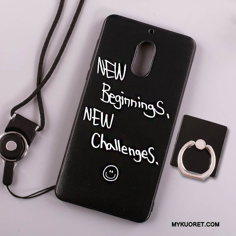 Kuori Nokia 6 Laukut Ripustettava Kaula Puhelimen Kuoret, Kotelo Nokia 6 Suojaus Valkoinen Rengas