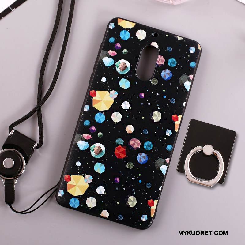 Kuori Nokia 6 Laukut Ripustettava Kaula Puhelimen Kuoret, Kotelo Nokia 6 Suojaus Valkoinen Rengas