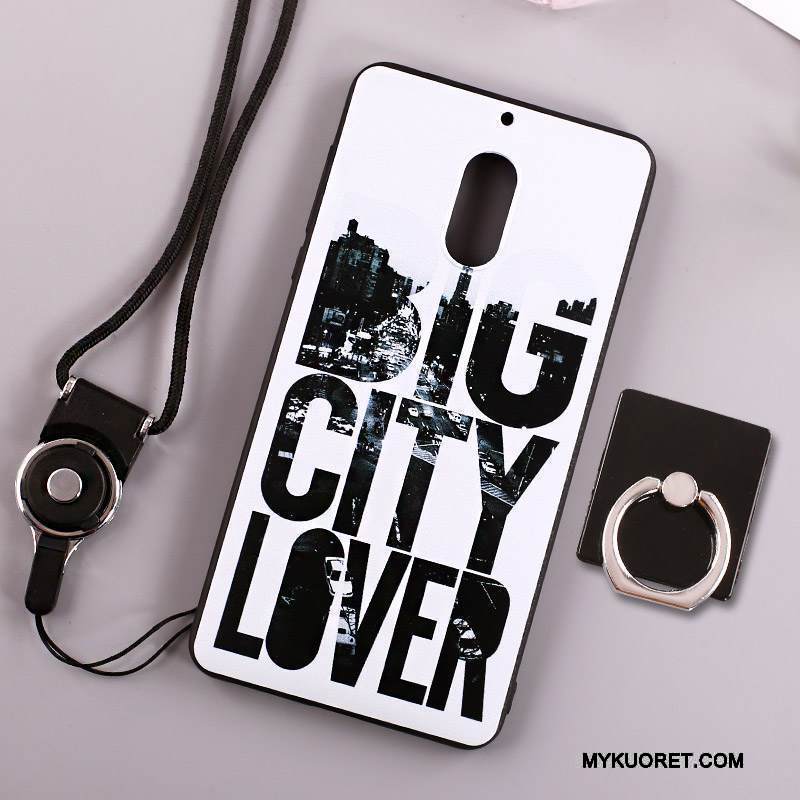 Kuori Nokia 6 Laukut Ripustettava Kaula Puhelimen Kuoret, Kotelo Nokia 6 Suojaus Valkoinen Rengas