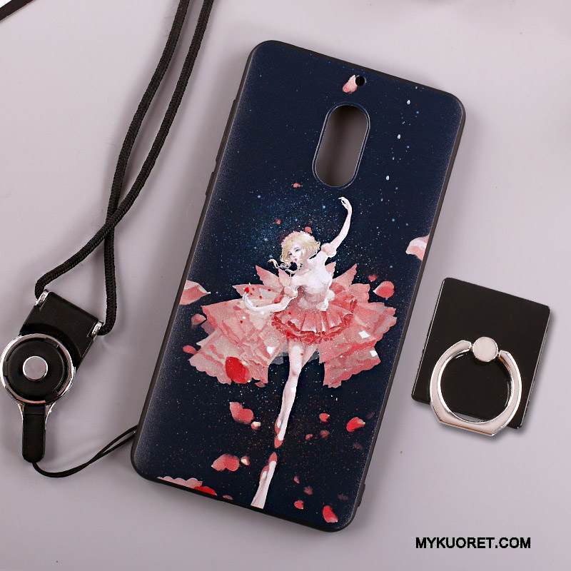 Kuori Nokia 6 Laukut Ripustettava Kaula Puhelimen Kuoret, Kotelo Nokia 6 Suojaus Valkoinen Rengas