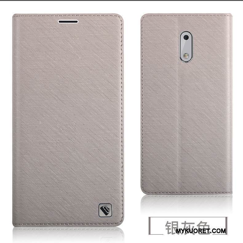 Kuori Nokia 6 Laukut Takakansi Puhelimen Kuoret, Kotelo Nokia 6 Nahka Hopea Violetti