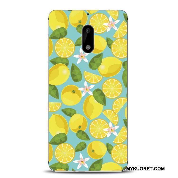 Kuori Nokia 6 Laukut Vihreä Murtumaton, Kotelo Nokia 6 Kohokuviointi Rengas Puhelimen Kuoret