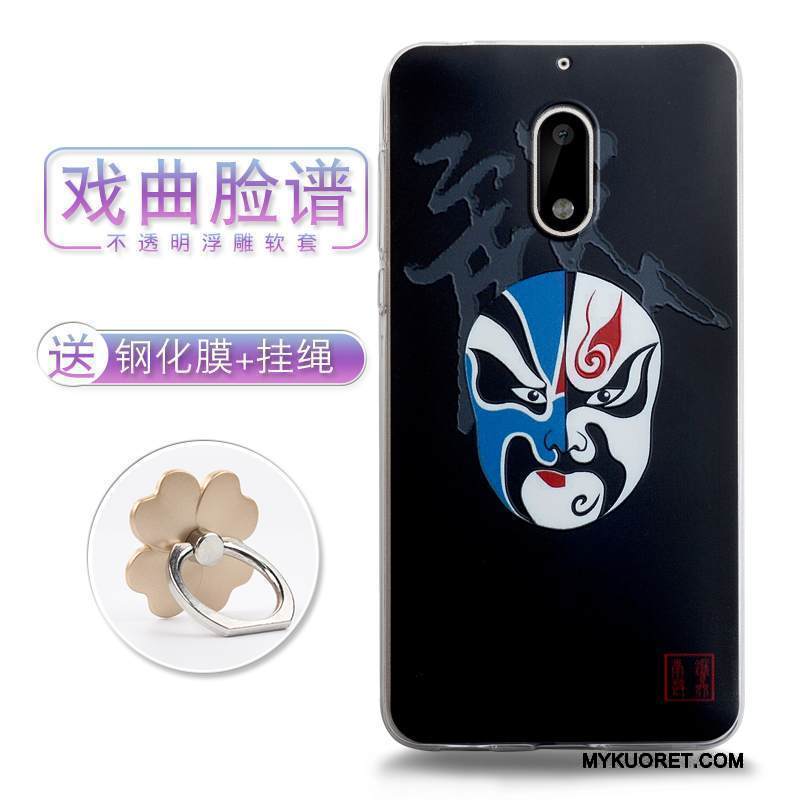 Kuori Nokia 6 Maalaus Ulotteinen Murtumaton, Kotelo Nokia 6 Pehmeä Neste Trendi Sininen