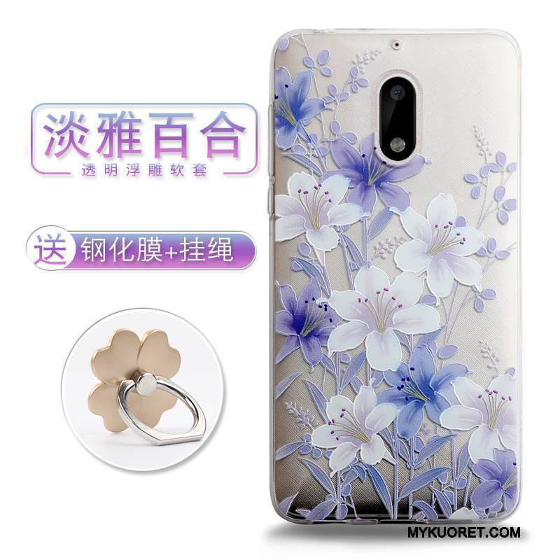 Kuori Nokia 6 Maalaus Ulotteinen Murtumaton, Kotelo Nokia 6 Pehmeä Neste Trendi Sininen