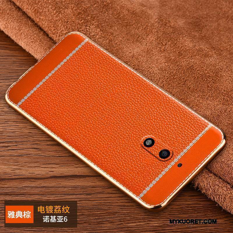 Kuori Nokia 6 Nahka Kukkakuvio Trendi, Kotelo Nokia 6 Suojaus Persoonallisuus Puhelimen Kuoret