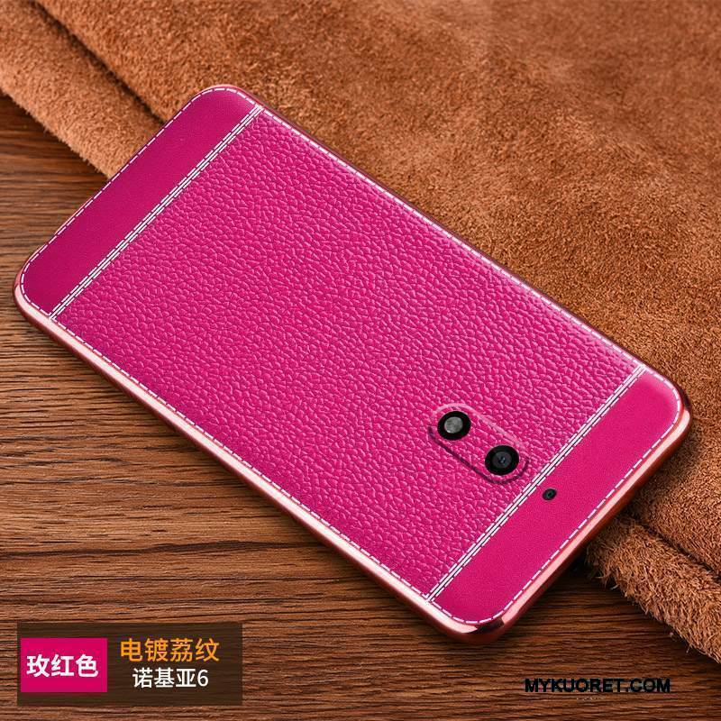 Kuori Nokia 6 Nahka Kukkakuvio Trendi, Kotelo Nokia 6 Suojaus Persoonallisuus Puhelimen Kuoret