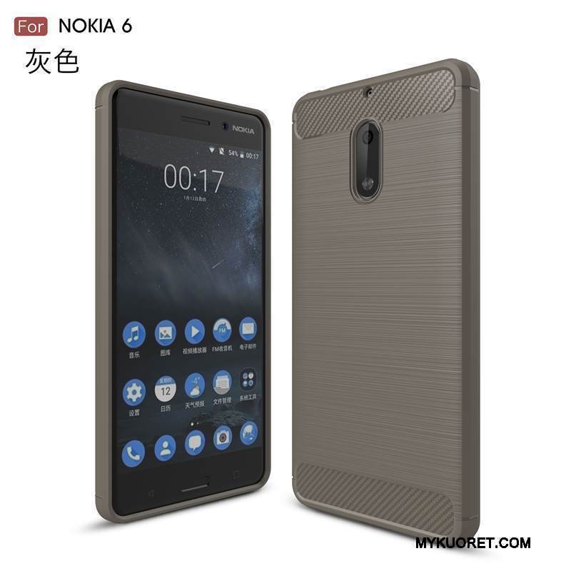 Kuori Nokia 6 Pehmeä Neste Murtumaton Puhelimen Kuoret, Kotelo Nokia 6 Silikoni Punainen