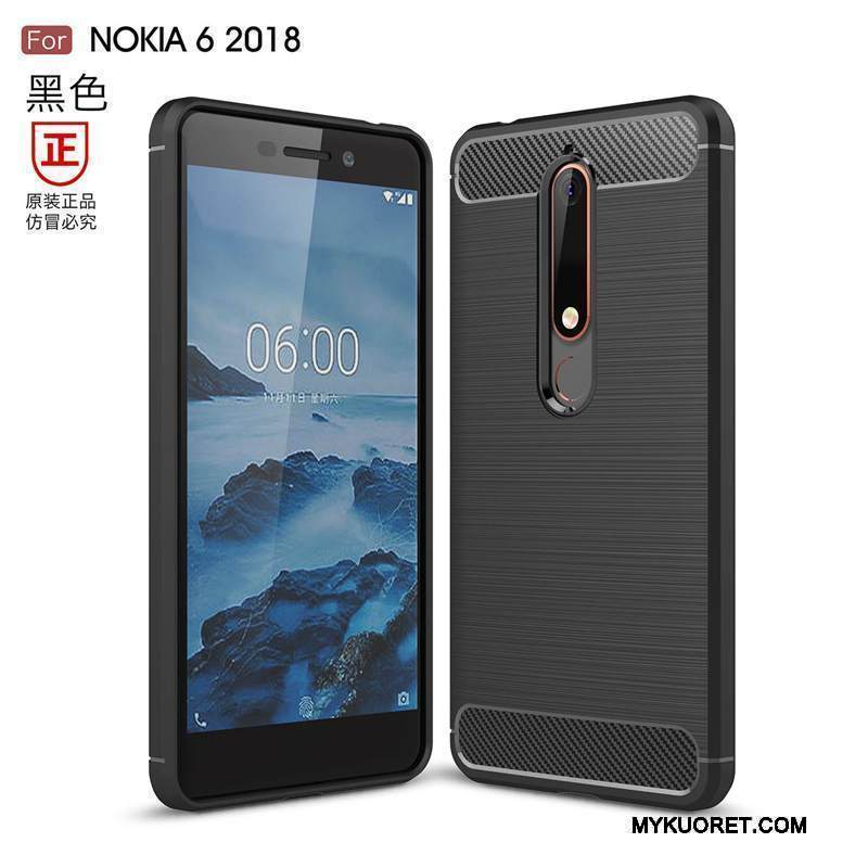 Kuori Nokia 6 Pehmeä Neste Murtumaton Puhelimen Kuoret, Kotelo Nokia 6 Silikoni Punainen