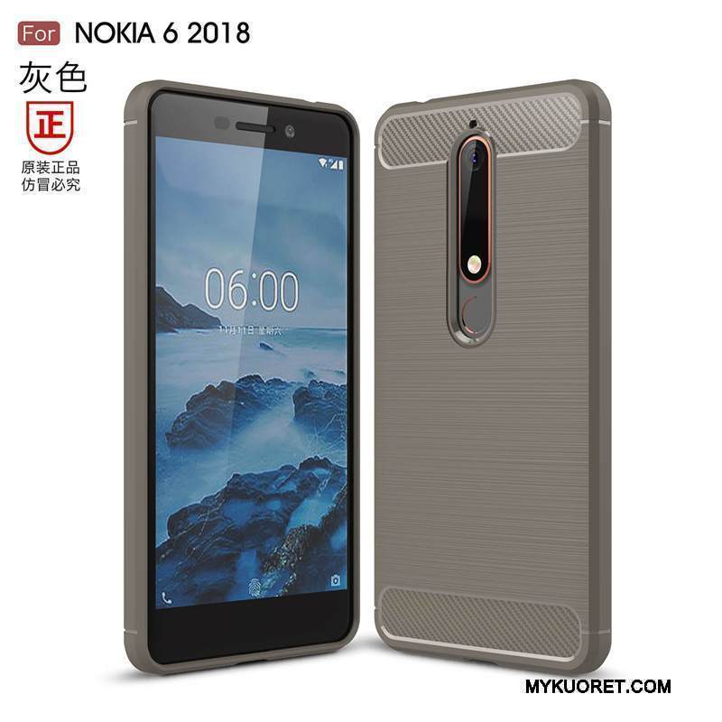 Kuori Nokia 6 Pehmeä Neste Murtumaton Puhelimen Kuoret, Kotelo Nokia 6 Silikoni Punainen