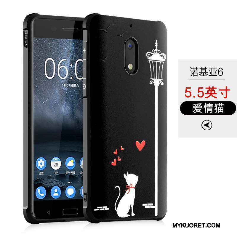 Kuori Nokia 6 Pehmeä Neste Murtumaton Trendi, Kotelo Nokia 6 Silikoni Puhelimen Kuoret Musta
