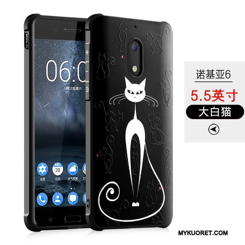 Kuori Nokia 6 Pehmeä Neste Murtumaton Trendi, Kotelo Nokia 6 Silikoni Puhelimen Kuoret Musta