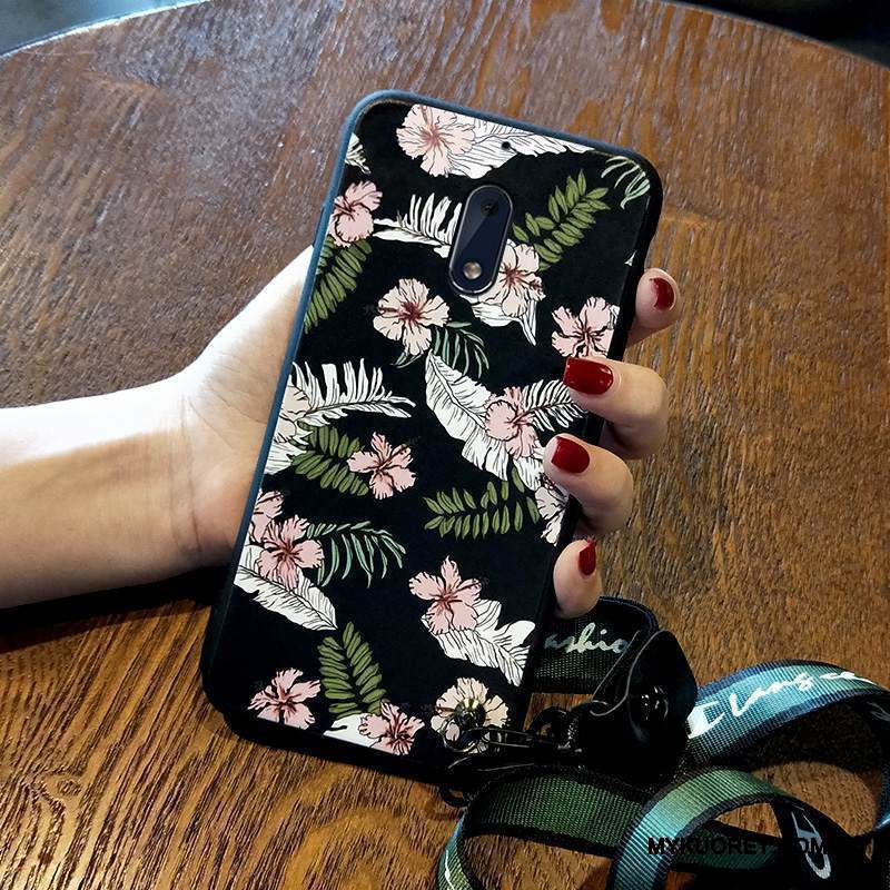 Kuori Nokia 6 Silikoni Murtumaton Ripustettavat Koristeet, Kotelo Nokia 6 Suojaus Musta Puhelimen Kuoret