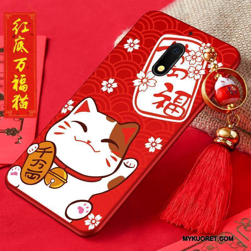 Kuori Nokia 6 Silikoni Pesty Suede Punainen, Kotelo Nokia 6 Sarjakuva Puhelimen Kuoret Murtumaton