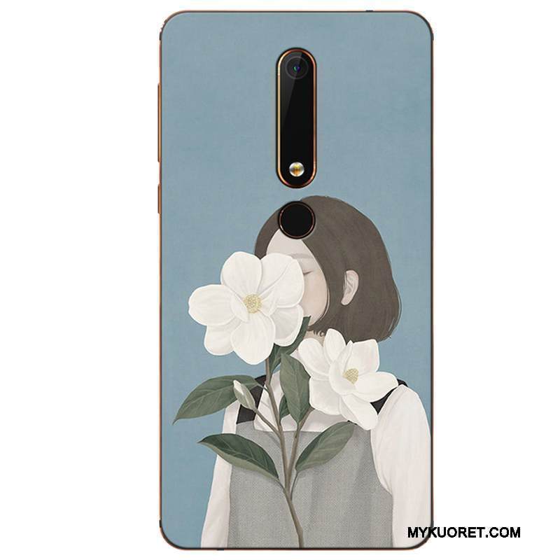 Kuori Nokia 6 Silikoni Puhelimen Kuoret Murtumaton, Kotelo Nokia 6 Suojaus Sininen